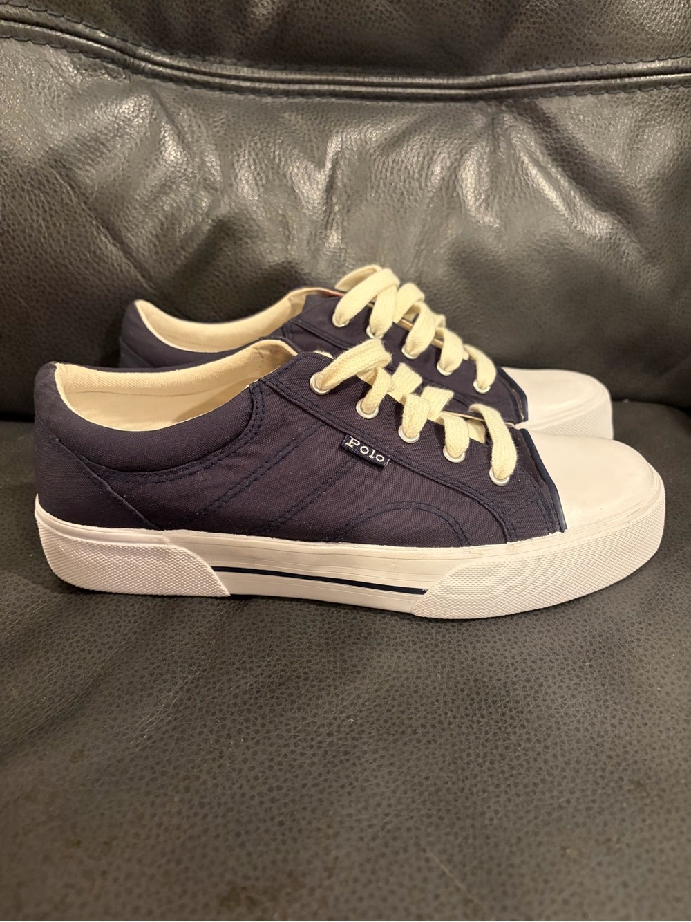 Polo by Ralph Lauren Navy and White Women’s Low-Top Sneakers